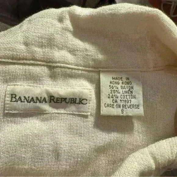 Banana Republic Linen Blend Button Down Tops Small G03 - Picture 7 of 7